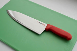 10” chef’s knife - The chef's knife does the most prep work in a kitchen. Chopping vegetables, mincing herbs, breaking down meat and more, the chef's knife is an all-purpose blade. For those that prefer a bit more heft in a knife, the 10” chef is the right tool.